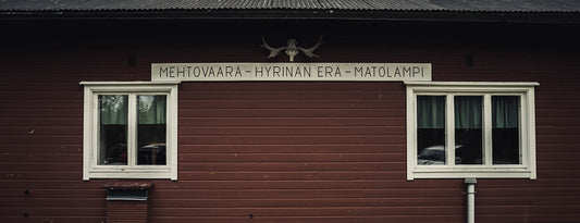 Man in beautiful Finnish very green forest
